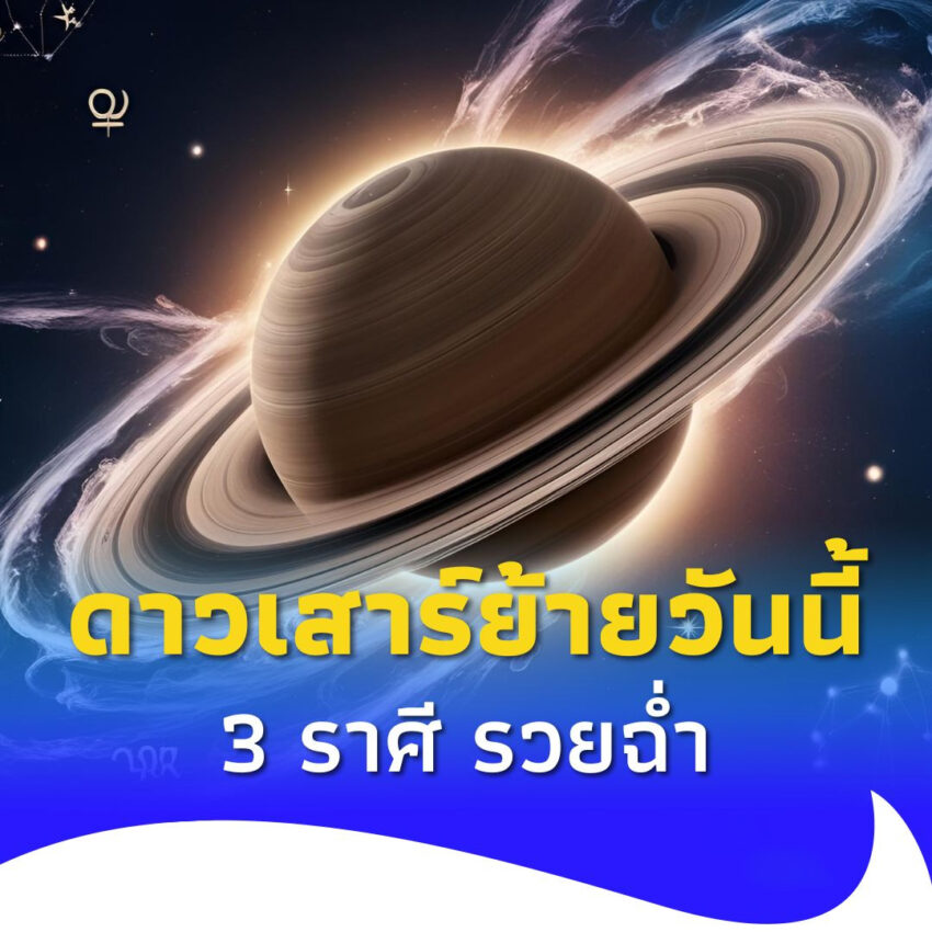 “ดาวเสาร์ย้ายใหญ่ 19 พ.ค.” 3 ราศี ดวงโชคหล่นทับ รวยเงินฉ่ำ